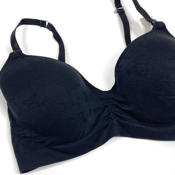 Jessica Simpson Wireless Full-Coverage Nursing Bra Size Medium Black 91949-01 - Picture 3 of 8